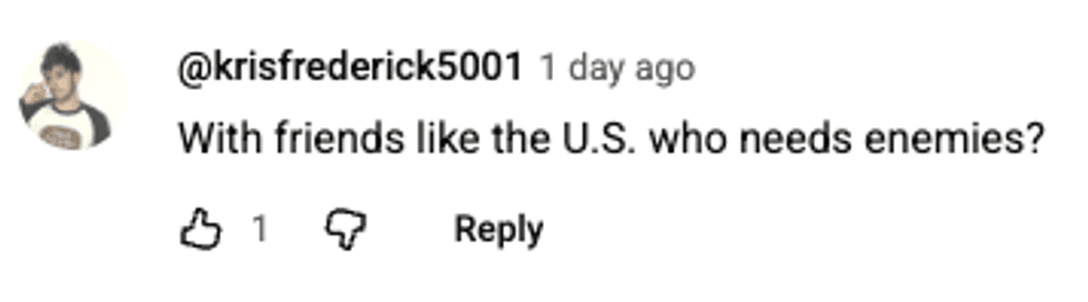 Screenshot of post by @krisfrederick5001