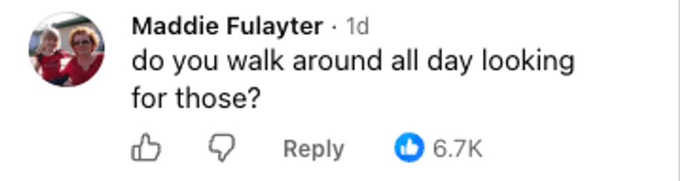 Screenshot of post by Maddie Fulayter