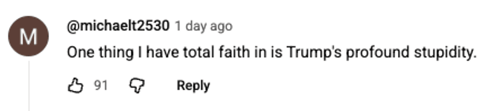 Screenshot of post by @michaelt2530