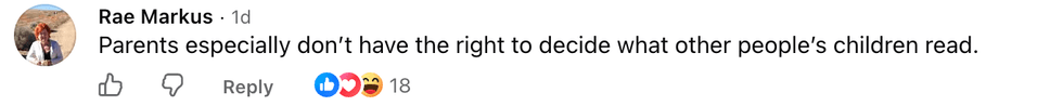 Screenshot of post by Rae Markus