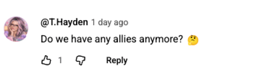 Screenshot of post by @T.Hayden