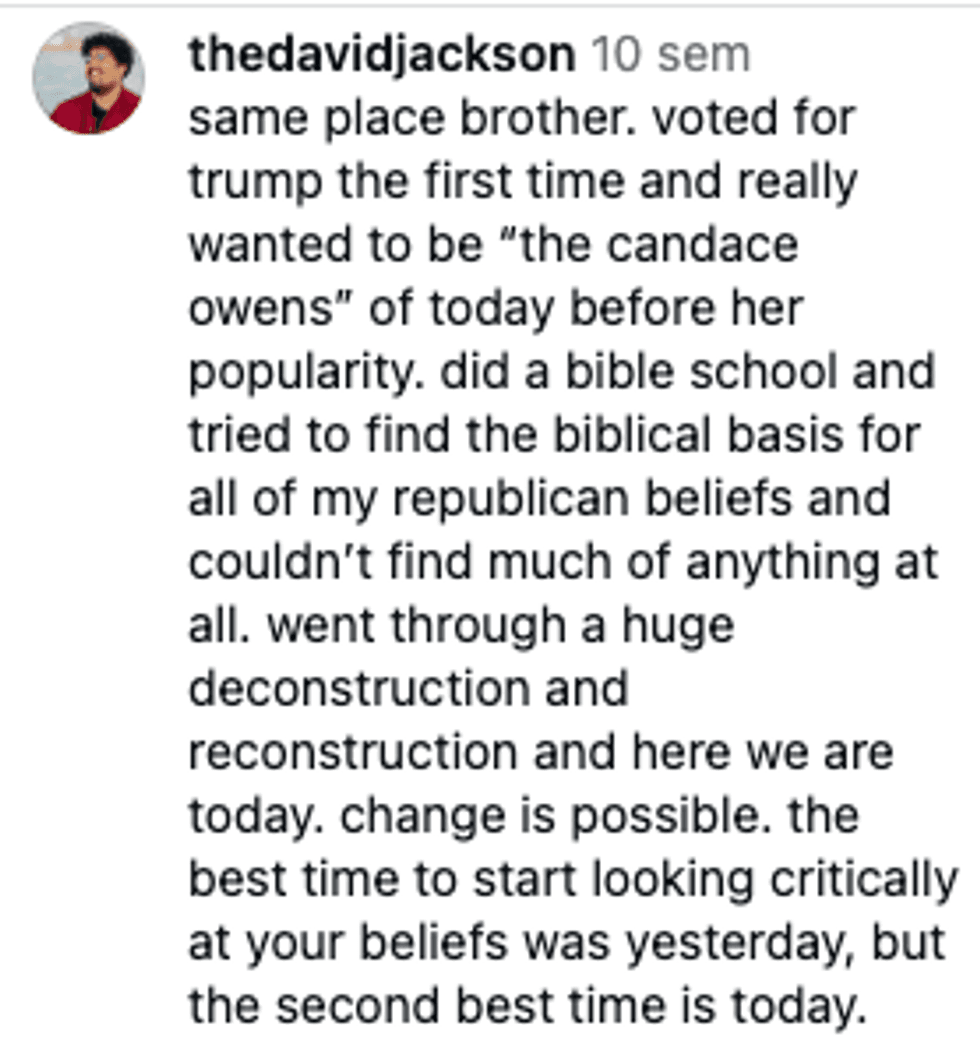 Screenshot of post by @thedavidjackson
