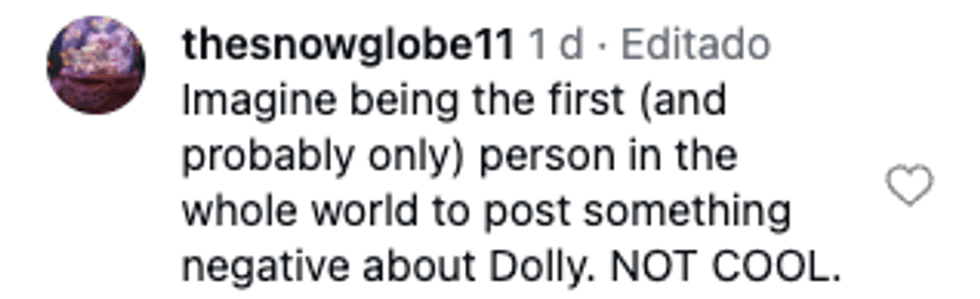 Screenshot of post by @thesnowglobe11