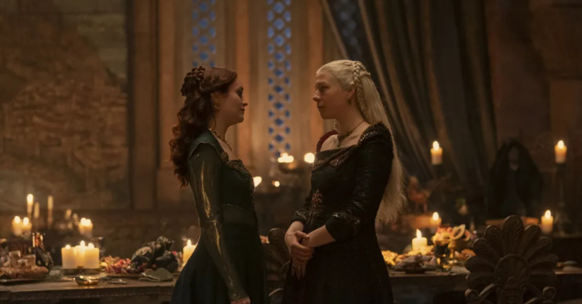 screenshot of Princess Rhaenyra and Queen Alicent in 'House of the Dragon'