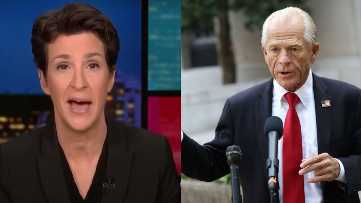 Screenshot of Rachel Maddow; Peter Navarro