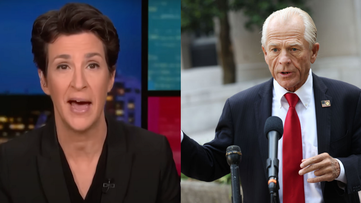 Screenshot of Rachel Maddow; Peter Navarro