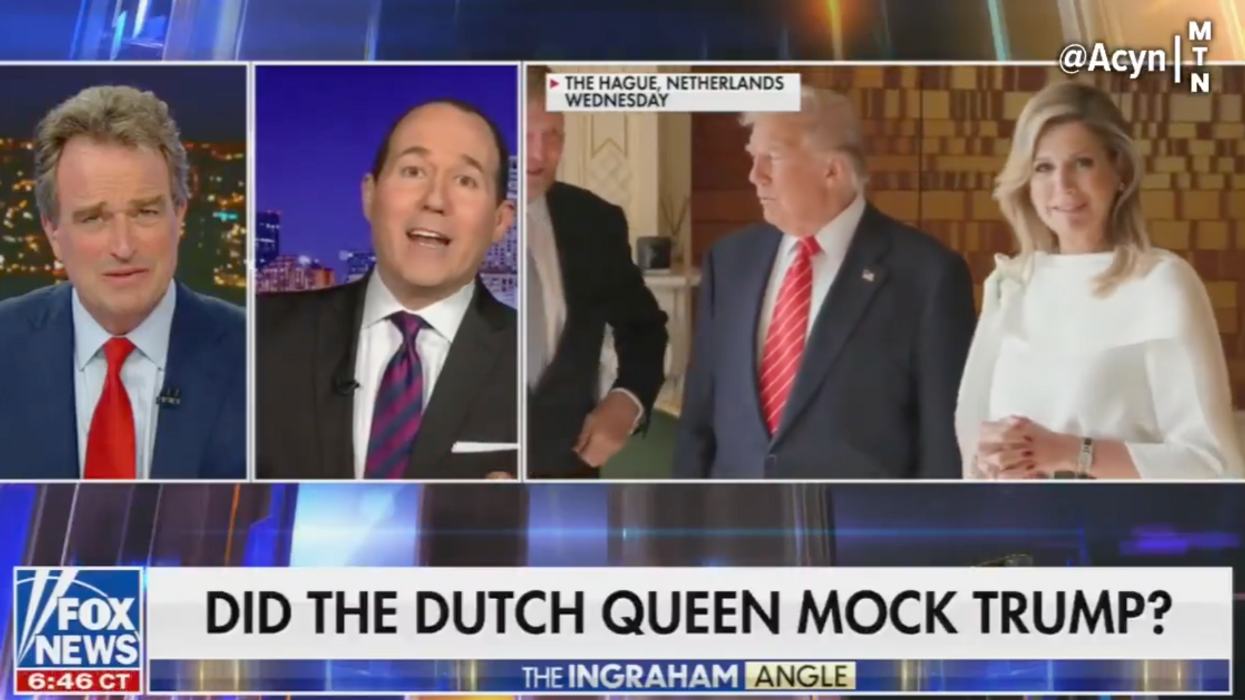 Screenshot of Raymond Arroyo discussing Donald Trump and Queen Maxima
