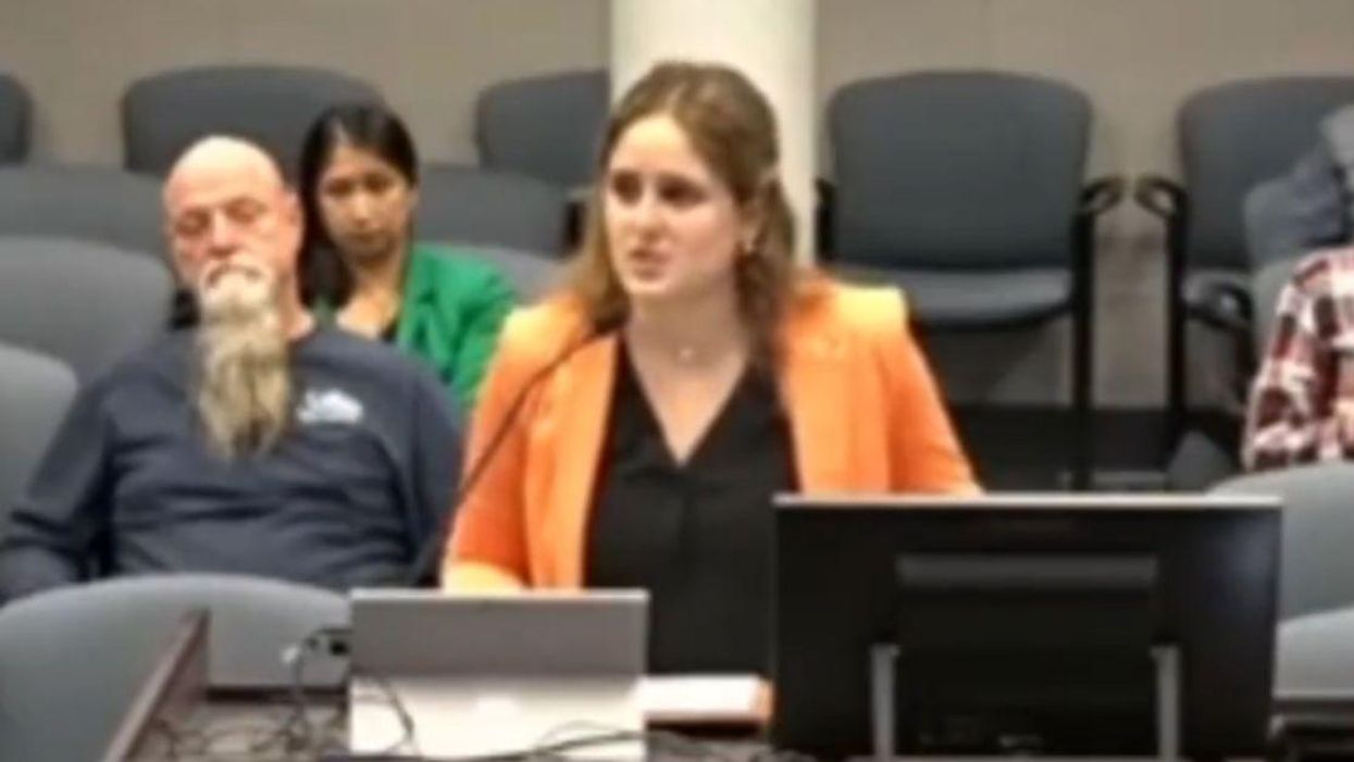 Screenshot of Rebecca Philips speaking in front of the Santee City Council