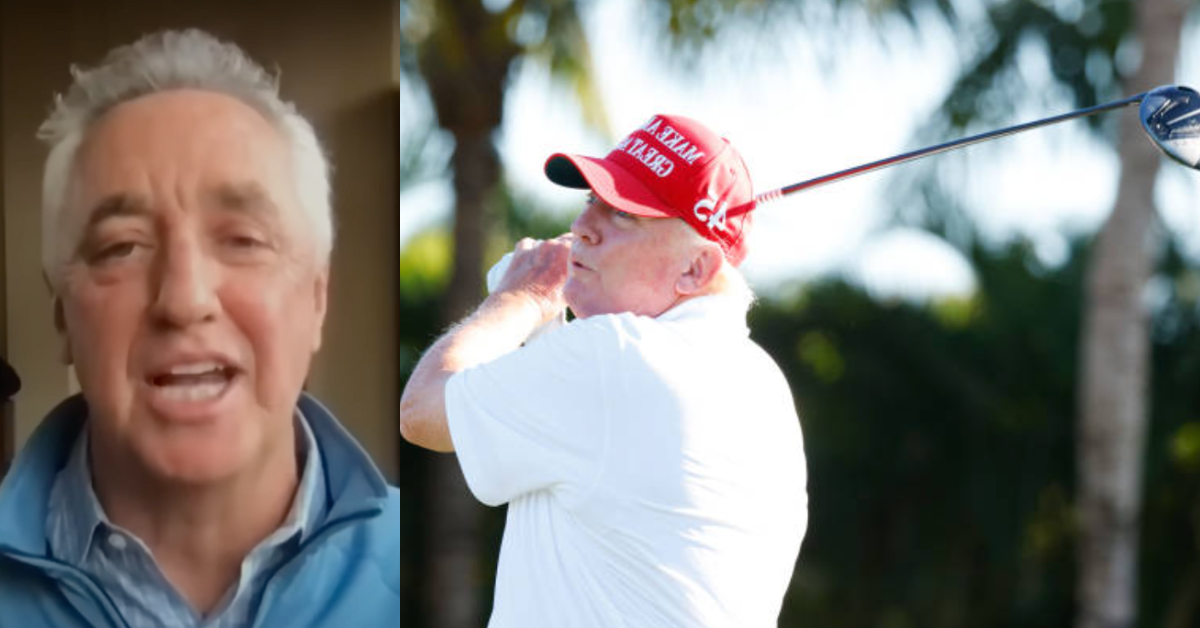 Screenshot of Rick Reilly; Donald Trump golfing