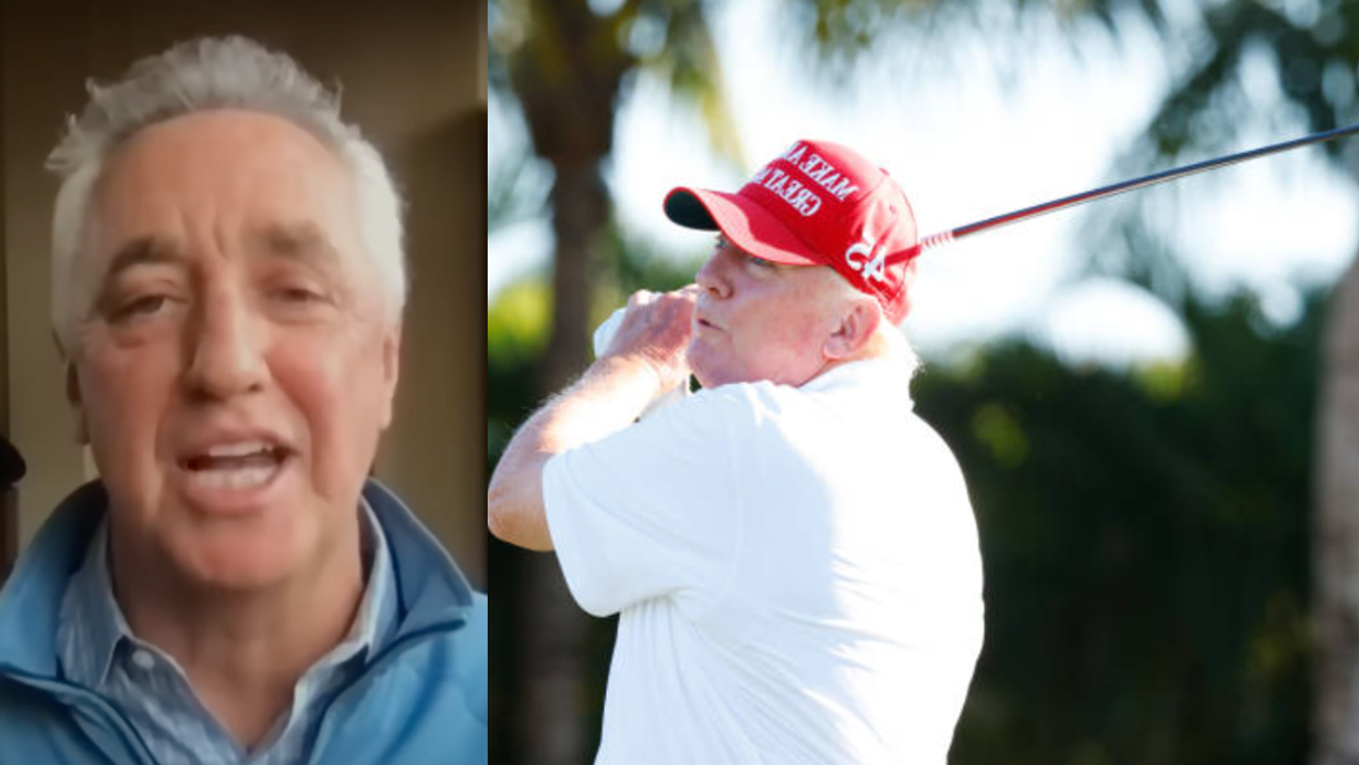 Screenshot of Rick Reilly; Donald Trump golfing