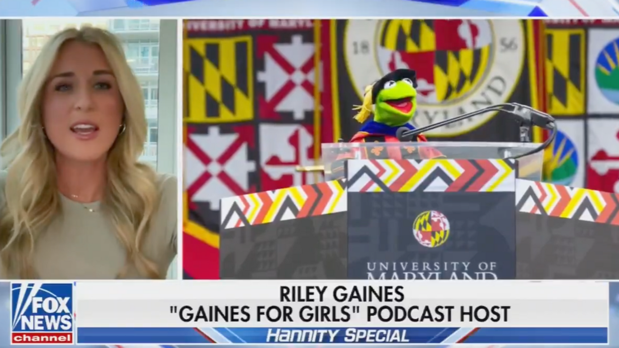 Screenshot of Riley Gaines discussing Kermit the Frog