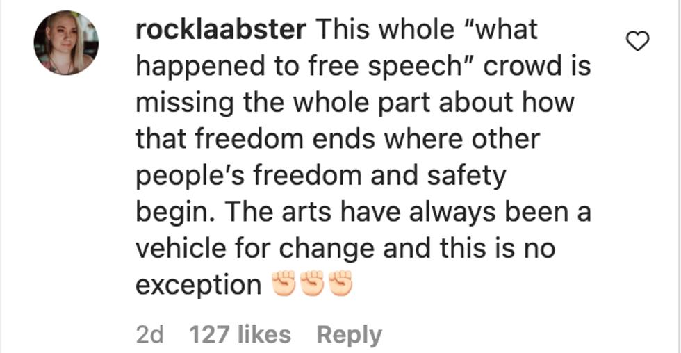 Screenshot of @rocklaabster's post on Instagram