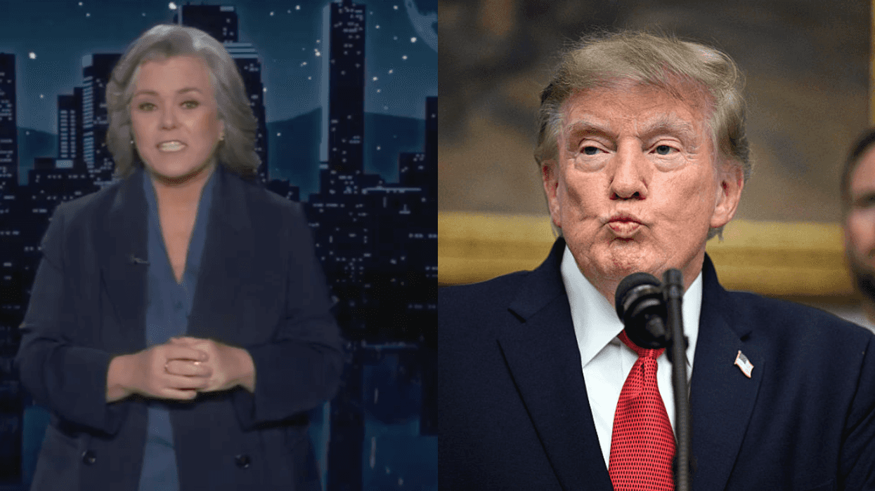 Screenshot of Rosie O'Donnell; Donald Trump