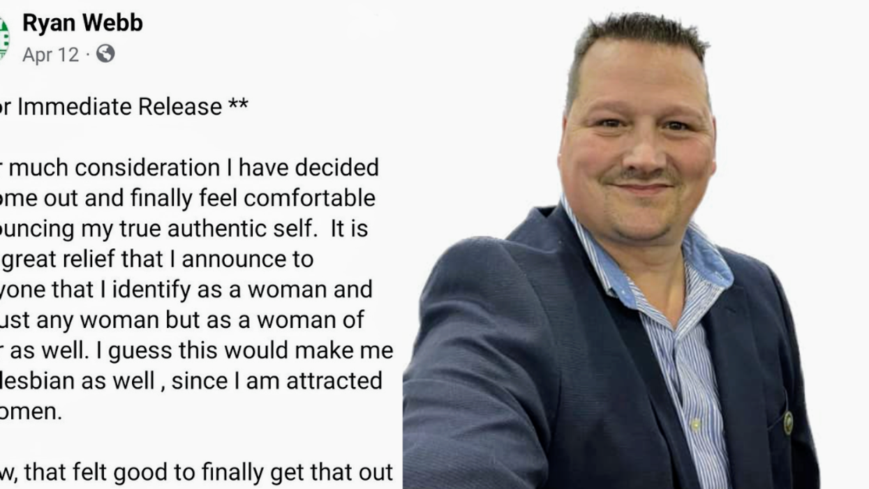 screenshot of Ryan Webb Facebook post