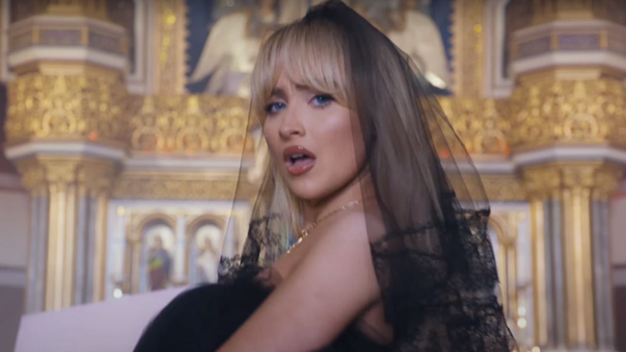 Screenshot of Sabrina Carpenter in "Feather" music video