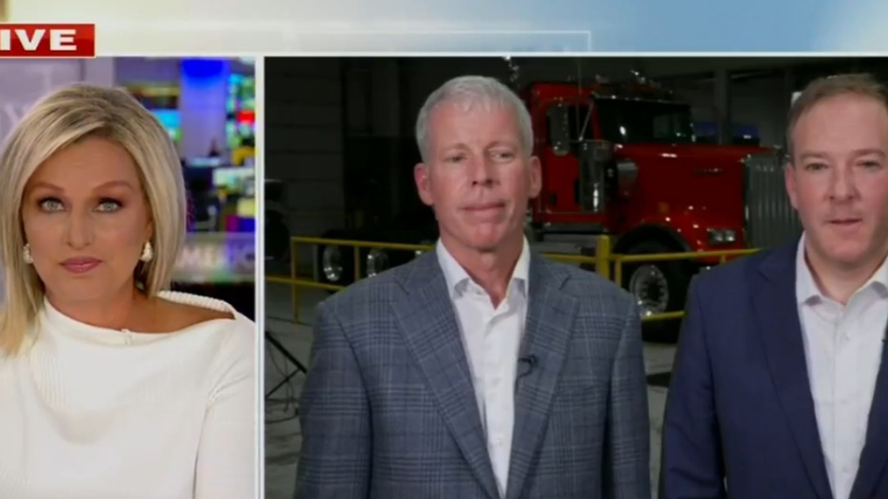 screenshot of Sandra Smith, Chris Wright, and Lee Zeldin on Fox News