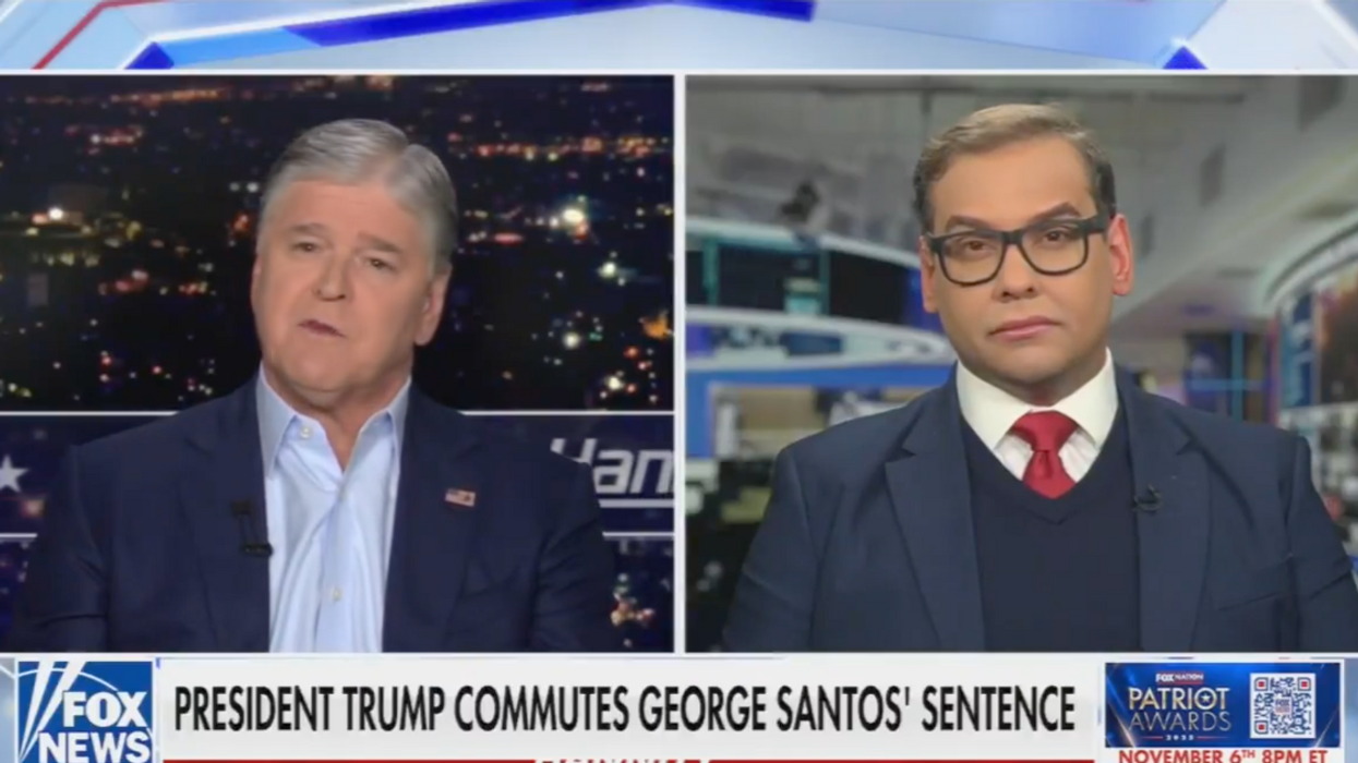 Screenshot of Sean Hannity and George Santos