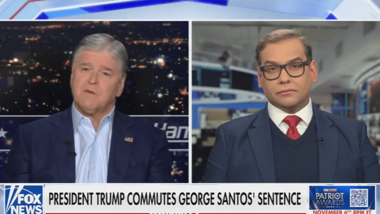 Screenshot of Sean Hannity and George Santos