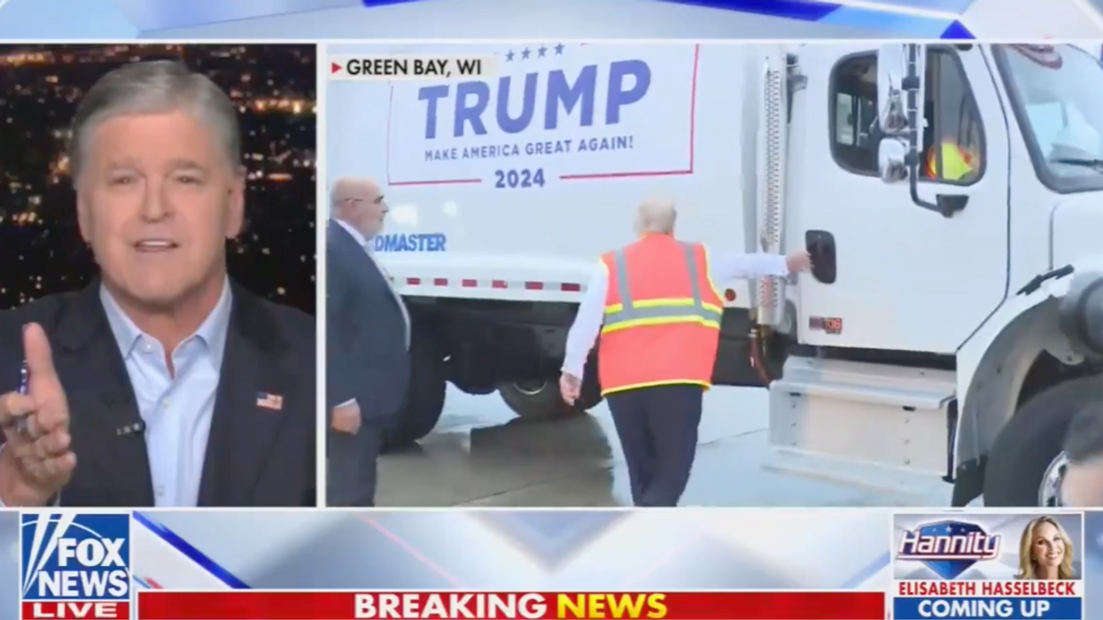 Screenshot of Sean Hannity discussing Donald Trump