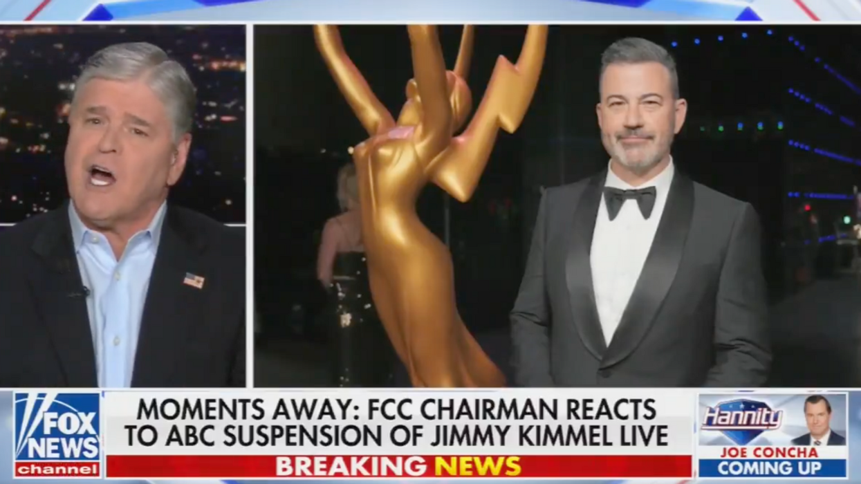 Screenshot of Sean Hannity discussing Jimmy Kimmel