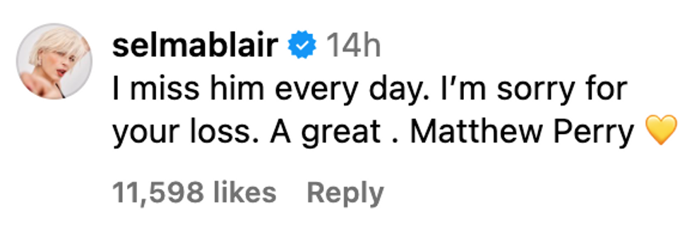 Screenshot of @selmablair's post on Instagram