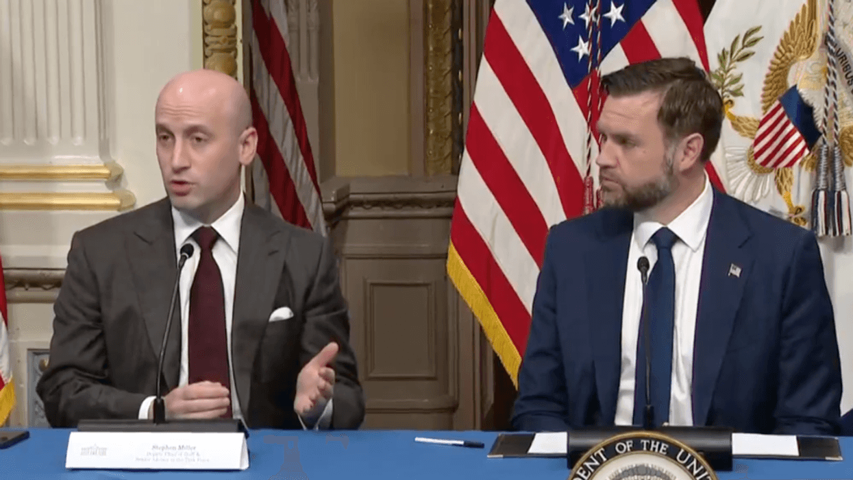 Screenshot of Stephen Miller and JD Vance