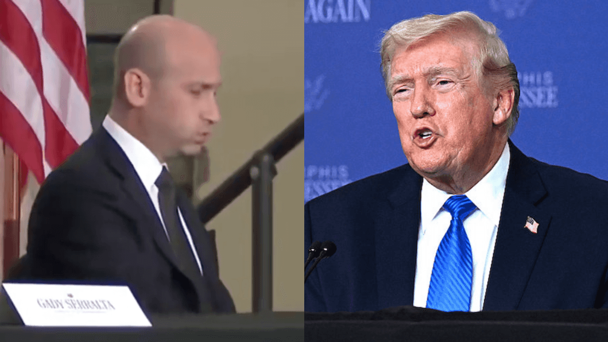 Screenshot of Stephen Miller; Donald Trump