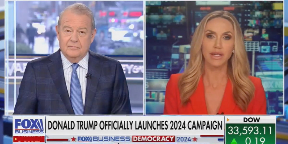 ​screenshot of Stuart Varney and Lara Trump on Fox Business