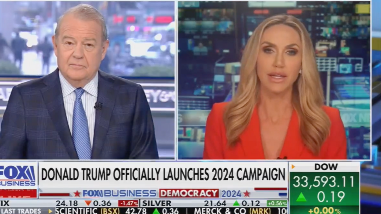 screenshot of Stuart Varney and Lara Trump on Fox Business