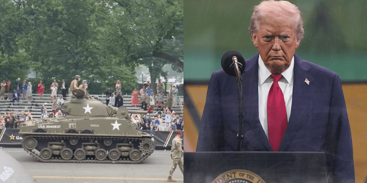 Trump Riding A Tank Squeaky Tank At Trump's Parade Sparks Memes: VIDEO - Comic Sands