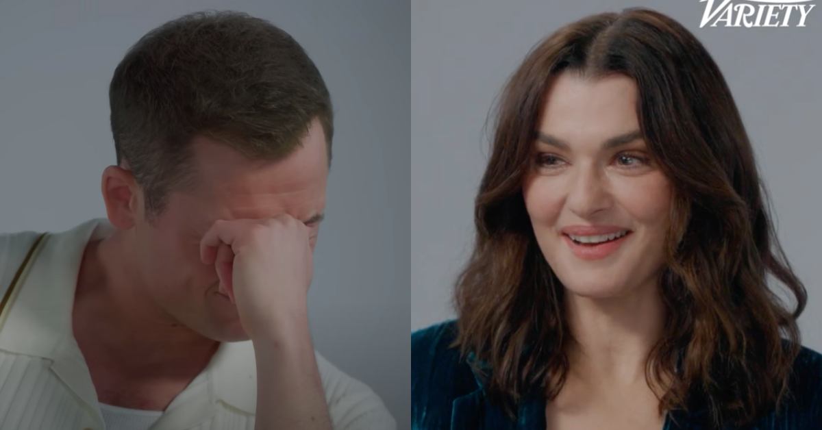 Screenshot of Taron Egerton; screenshot of Rachel Weisz