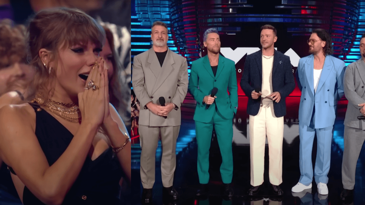 Screenshot of Taylor Swift; Screenshot of *NSYNC