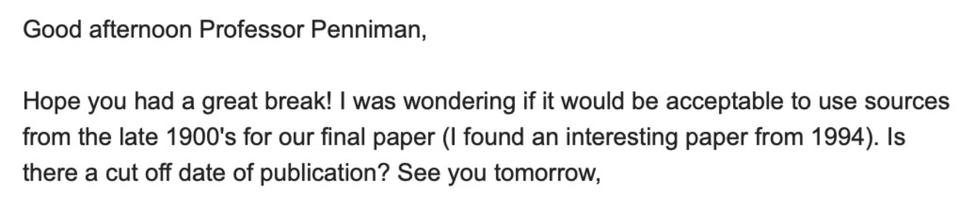 Screenshot of the email from X