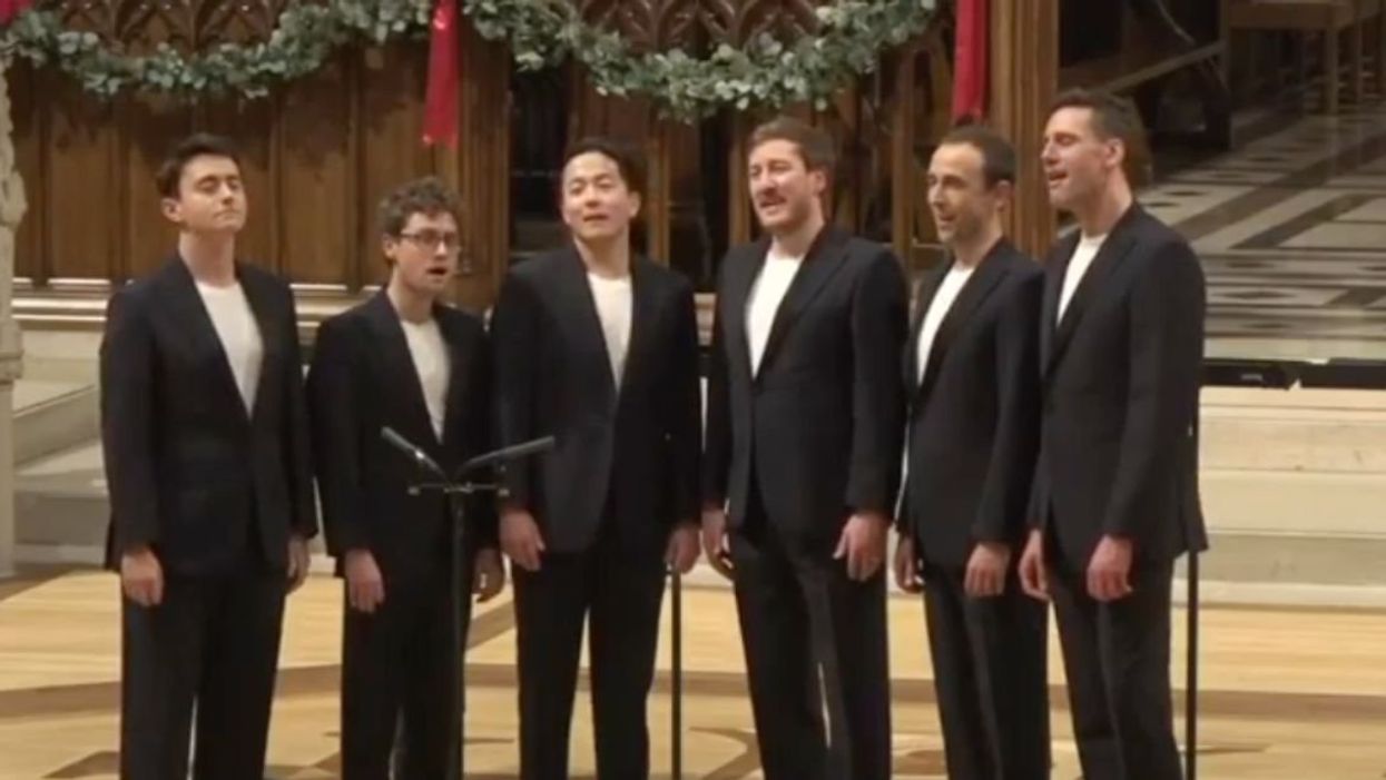 Screenshot of the King's Singers performing