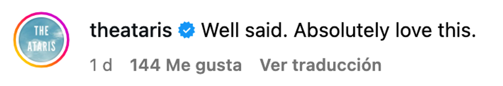 Screenshot of @theataris' post