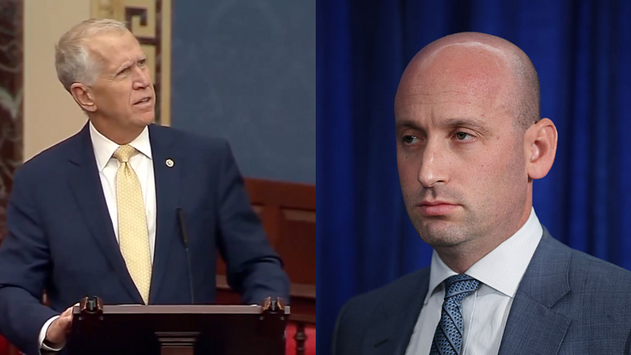 Screenshot of Thom Tillis; Stephen Miller