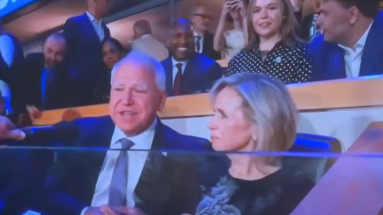 Screenshot of Tim Walz with his family during the Democratic National Convention