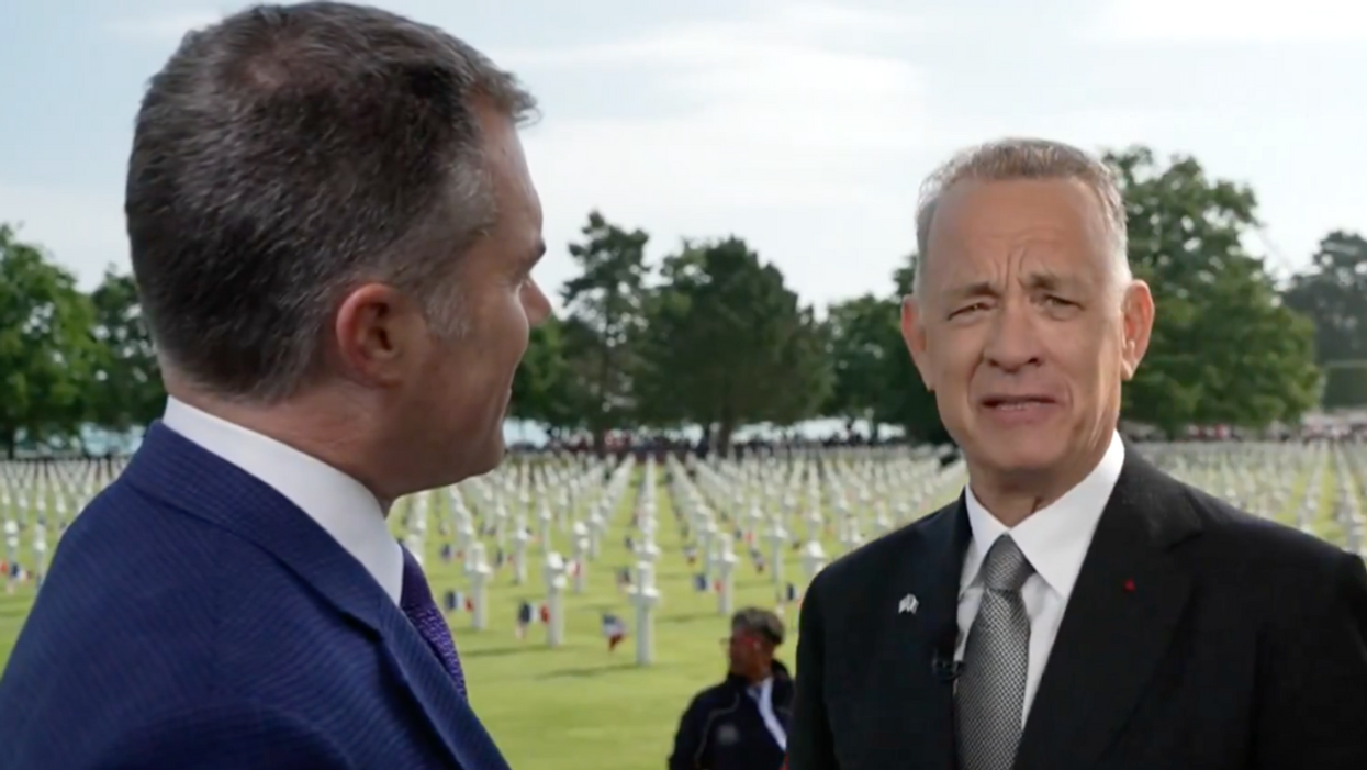 Screenshot of Tom Hanks speaking to NBC News