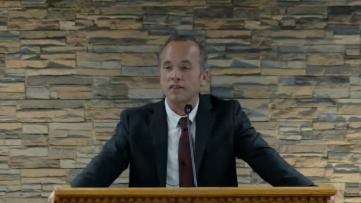 Screenshot of Tommy McMurtry at pulpit