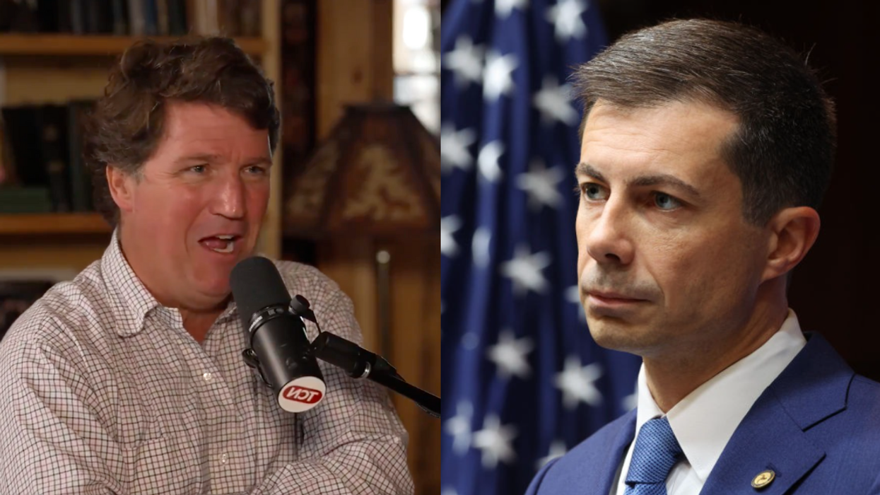 Screenshot of Tucker Carlson; Pete Buttigieg