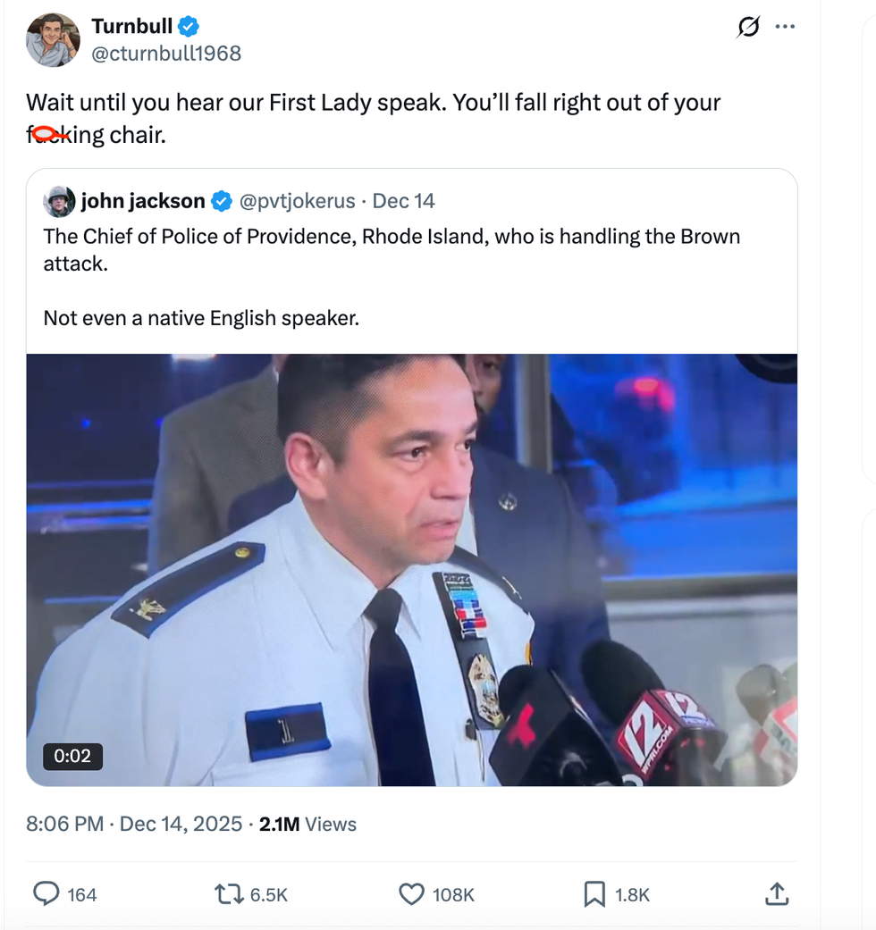 Screenshot of Turnbull's post