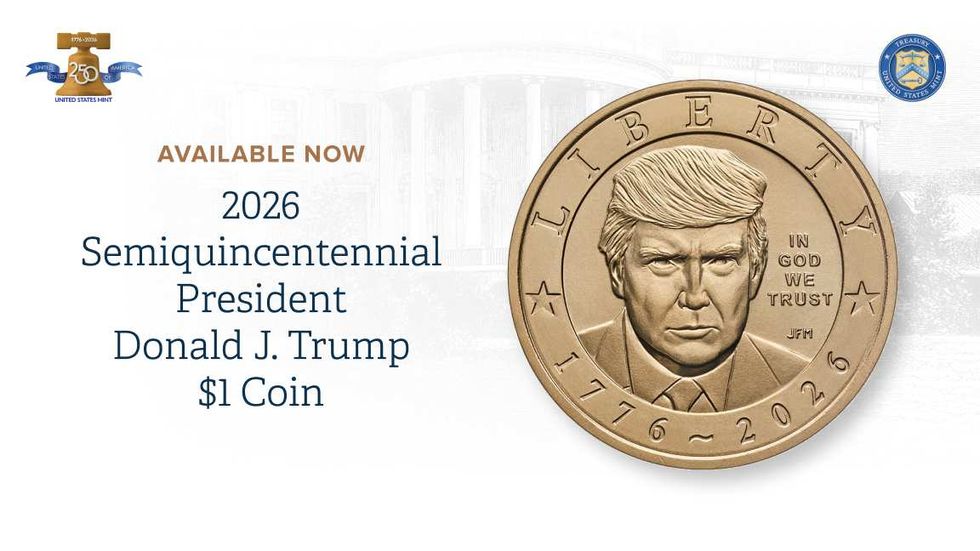 Screenshot of U.S. Mint post showing Donald Trump coin