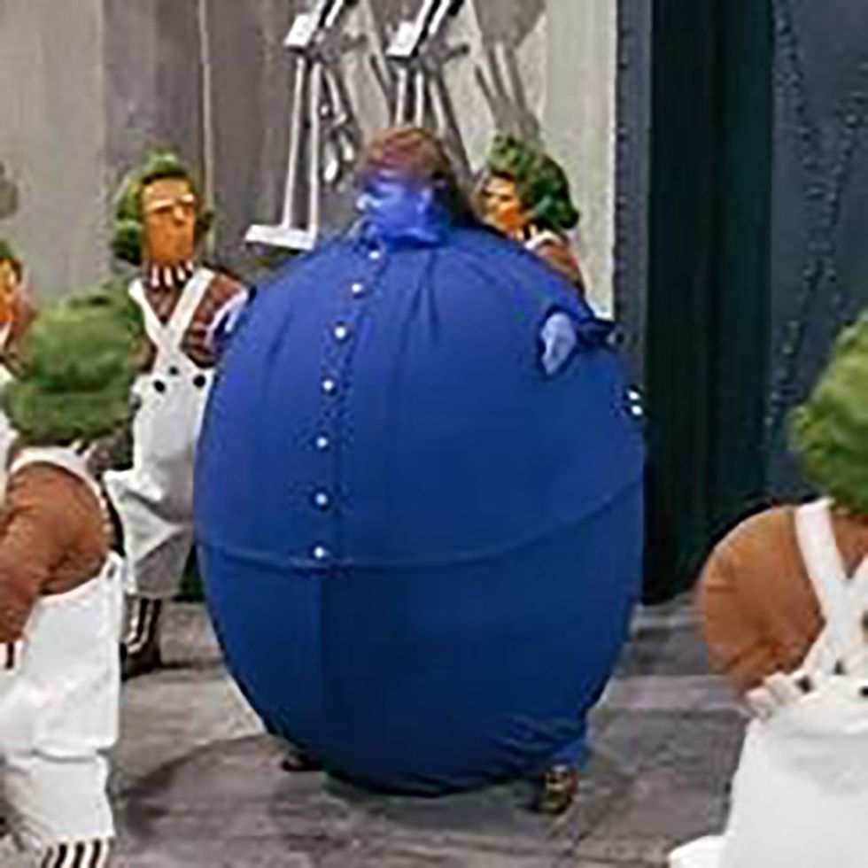 Screenshot of Violet Beauregarde from "Willy Wonka and the Chocolate Factory"
