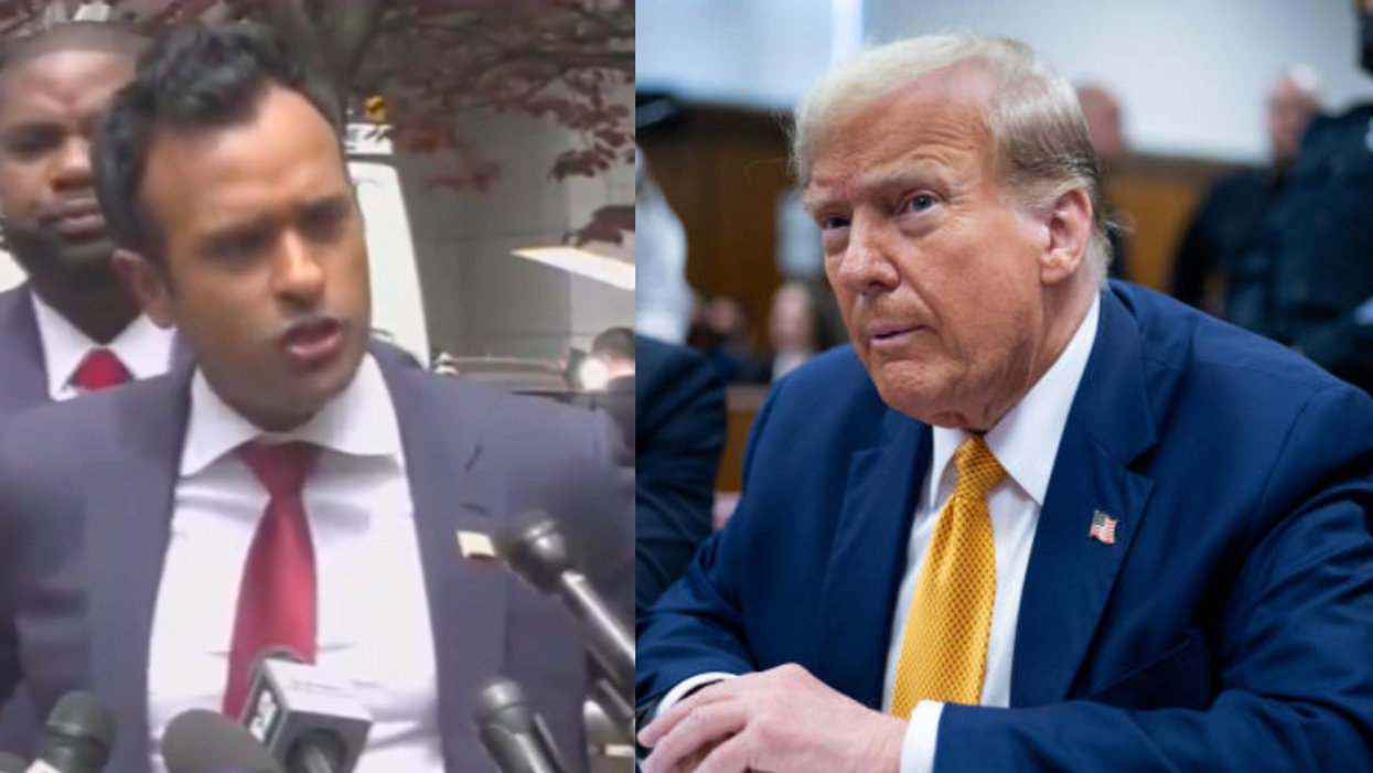 Screenshot of Vivek Ramaswamy; Donald Trump