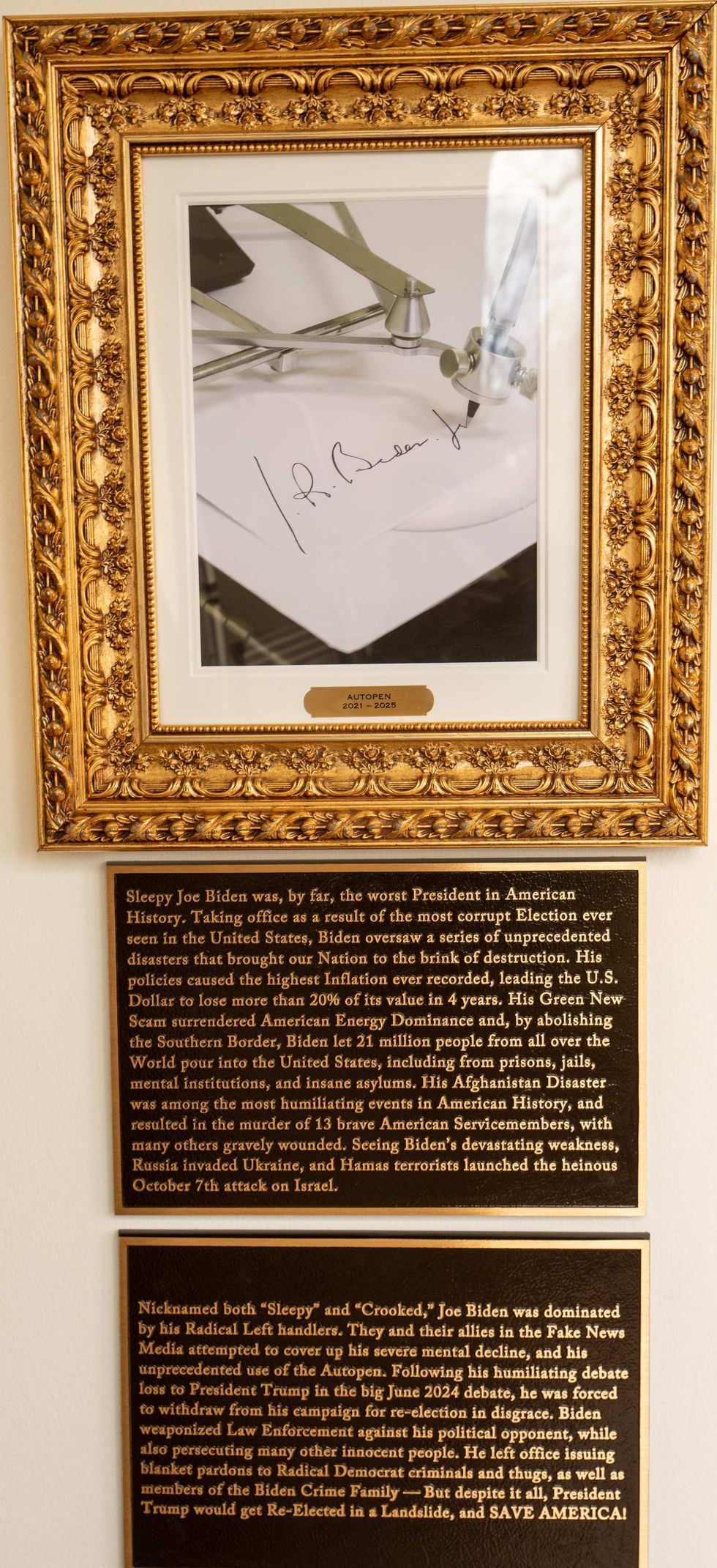 Screenshot of White House plaque