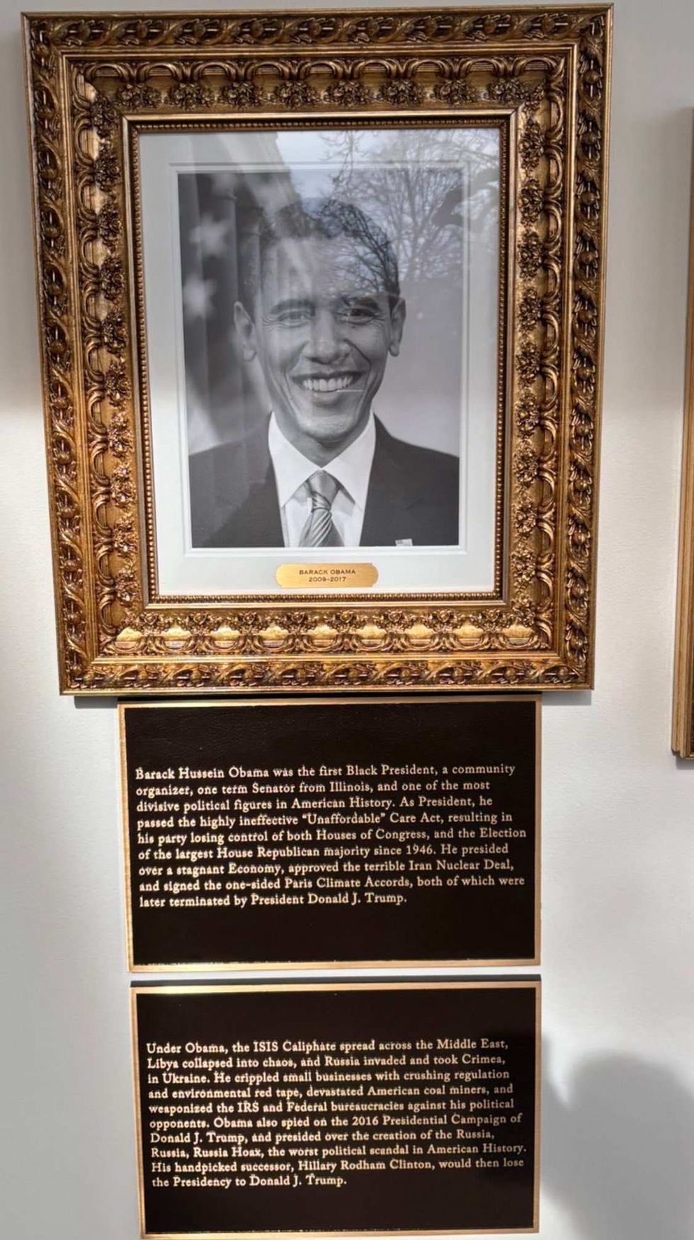 Screenshot of White House plaque