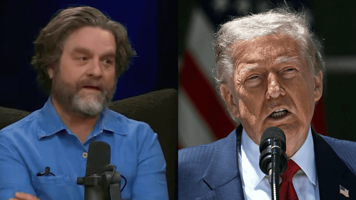 Screenshot of Zach Galifianakis; Donald Trump