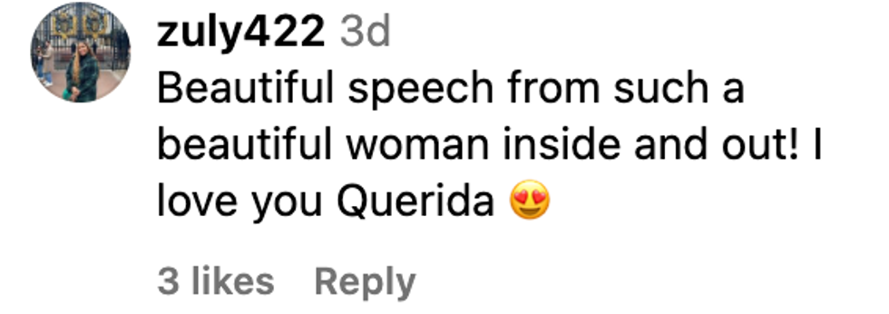 Screenshot of @zuly422's post