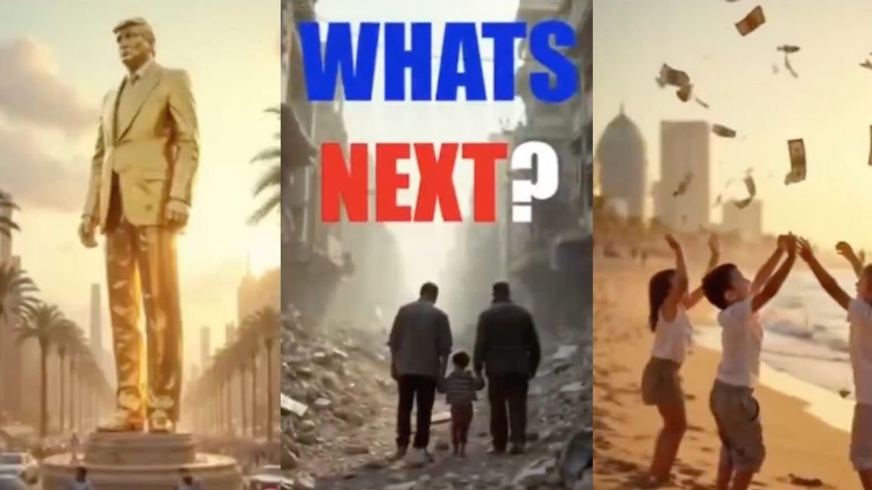 Screenshots from AI video of Trump's Gaza