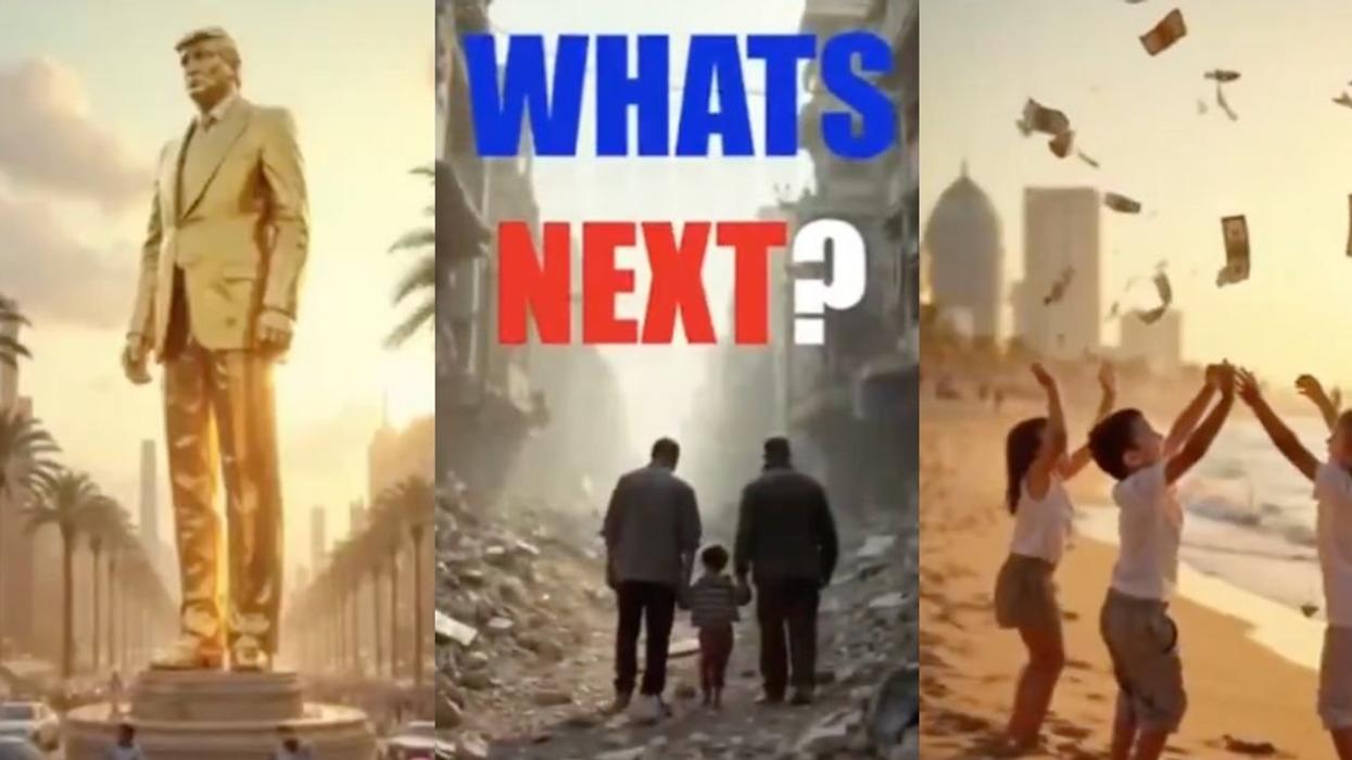 Screenshots from AI video of Trump's Gaza